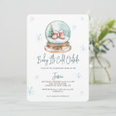 Invitation Baby It's Cold Outside Snow Globe Baby shower (Debout devant)