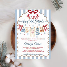 Baby It's Cold Outside Winter Blue Baby Shower