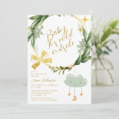 Invitation Baby Its Cold Outside Winter Botanical Baby Shower (Debout devant)
