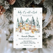 Invitation Baby It's Cold Outside Winter Forest Baby Shower