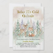 Invitation Baby It's Cold Outside Winter Woodland Baby Shower (Devant)