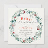 Invitation Baby It's Cold Outside Wreath Baby shower par cour (Devant)
