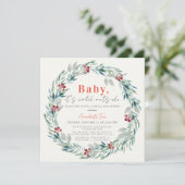 Invitation Baby It's Cold Outside Wreath Baby shower virtuel (Debout devant)
