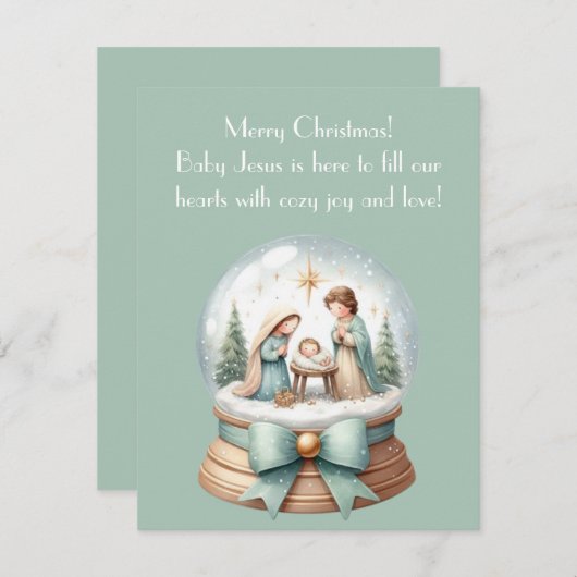 Invitation Baby Jesus & Cosy Joy Greeting Card (Devant / Derrière)