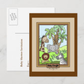 Invitation Baby Jungle 20 Baby showers (Devant / Derrière)