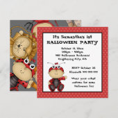 Invitation Baby Ladybug Premier parti d'Halloween (Devant / Derrière)