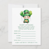 Invitation Baby Leprechaun baby shower jeu de devination (Devant)