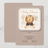 Invitation Baby Lion Shower (Devant / Derrière)