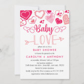 Invitation "Baby Love" Baby shower de la Saint Valentin (Devant)