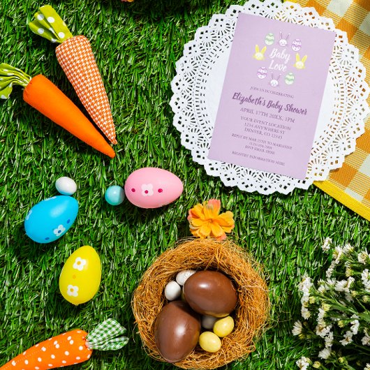 Invitation Baby Love Pâques Baby Shower