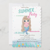 Invitation Baby Mermaid Seashells Anniversaire Fête Invitatio (Devant)
