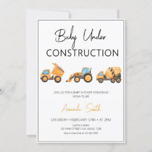 Invitation Baby Minimaliste En Construction Baby shower