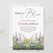 Invitation Baby moderne en Fleur Fleur sauvage Baby shower fl (Devant)