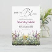 Invitation Baby moderne en Fleur Fleur sauvage Baby shower fl (Debout devant)
