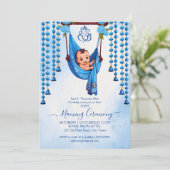 Invitation Baby Naming Cradle Cérémonie indienne Cérémonie bl (Debout devant)