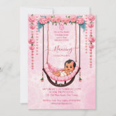 Invitation Baby Naming Cradle Indian Cérémonie modèle rose (Devant)