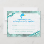 Invitation Baby Narwhal Baby Name Suggestion Douche Jeu (Devant)