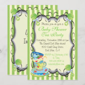Invitation Baby Neutre Douche Victorienne Tea Party Invitatio (Devant / Derrière)