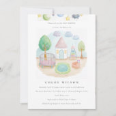 Invitation Baby Nursery Essential Cute Pastel Baby shower (Devant)
