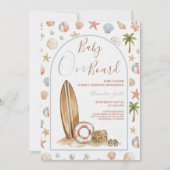 Invitation Baby On Board | Arch Frame Beach Baby Shower (Devant)