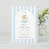 Invitation Baby on Board Baby Shower Boy (Debout devant)