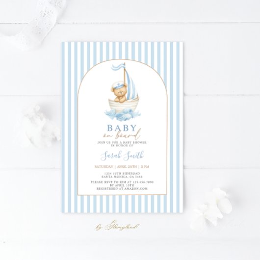 Invitation Baby on Board Baby Shower Boy