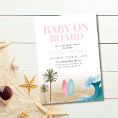 Invitation Baby On Board Baby Shower, Surf Beach Baby Shower