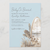 Invitation Baby On Board Blue Boho Beach Baby Shower (Devant)