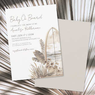 Invitation Baby On Board Boho Baby Shower de plage