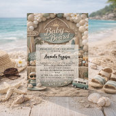 Invitation Baby on Board retro beach Baby Shower