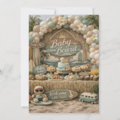 Invitation Baby on Board retro beach Baby Shower (Dos)