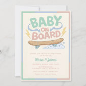 Invitation Baby on Board Skateboard Baby Shower party (Devant)