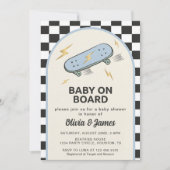 Invitation Baby on Board Skateboard Baby Shower party (Devant)
