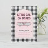 Invitation Baby on Board Skateboard Baby Shower party (Debout devant)