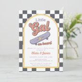Invitation Baby on Board Skateboard Baby Shower party (Debout devant)
