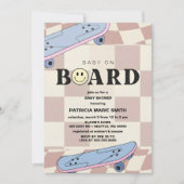 Invitation Baby on Board Skateboard Baby Shower party Invitat (Devant)
