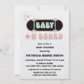 Invitation Baby on Board Skateboard Baby Shower party Invitat (Devant)