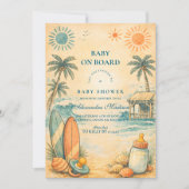 Invitation Baby On Board Surf Baby Shower (Devant)