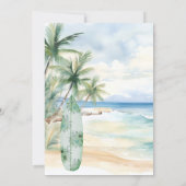 Invitation Baby on Board surf Baby shower de plage tropicale (Dos)