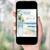 Invitation Baby on Board surf bleu garçon plage Baby shower