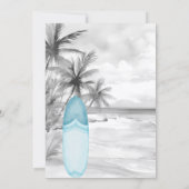 Invitation Baby on Board surf board bleu garçon Baby shower r (Dos)