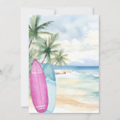 Invitation Baby on Board surf board fille garçon plage Baby s (Dos)