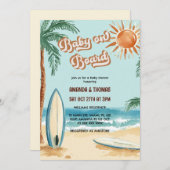 Invitation Baby On Board Surfboard Baby shower (Devant / Derrière)