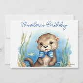 Invitation Baby Otter Wild One Boy Anniversaire (Dos)