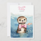 Invitation Baby Otter Wild One Girl Anniversaire (Dos)