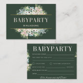 Invitation Baby Party – Baby Shower Floral Vert Do (Devant / Derrière)