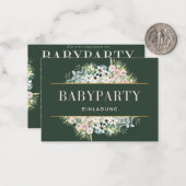 Invitation Baby Party – Baby Shower Floral Vert Do (Devant/Arrière en situation)