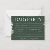 Invitation Baby Party – Baby Shower Floral Vert Do (Dos)