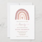 Invitation Baby Pink Rainbow C’est une fille qui roule par Ba (Devant)