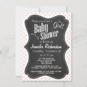 Invitation Baby Pois roses ; tableau de bord (Devant)